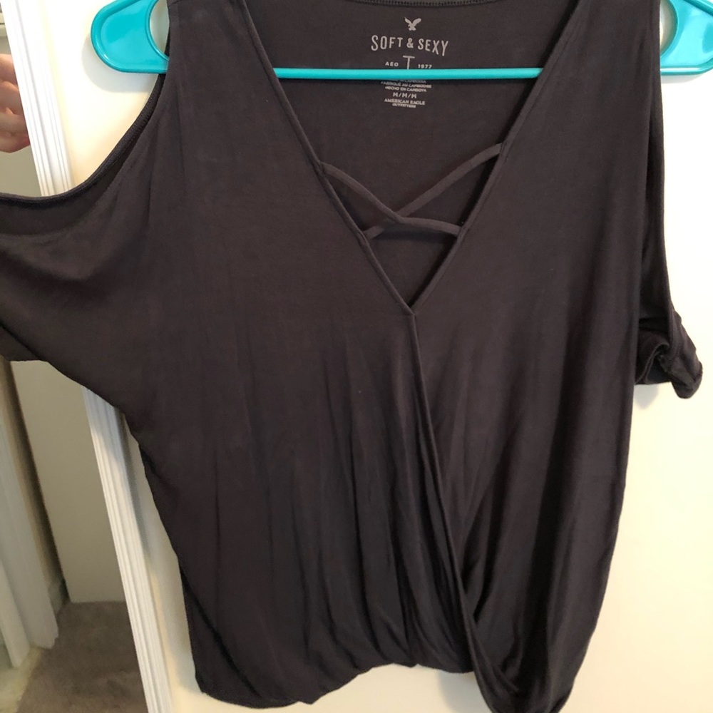 AE Soft & Sexy Cold Shoulder Top